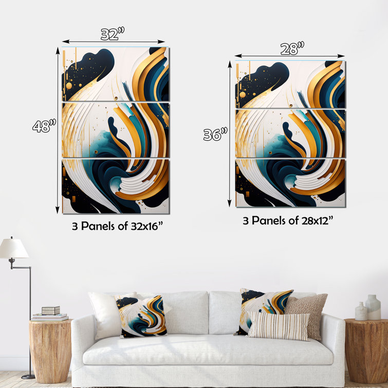 Wrought Studio Blue And Gold Modern Art Abstract Painting III Modern